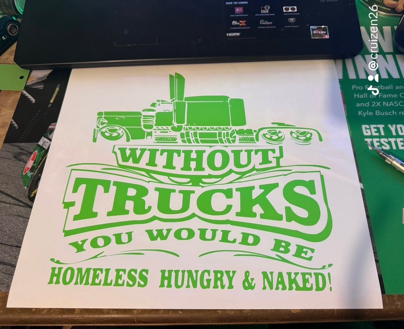 Without trucks Rollin coal